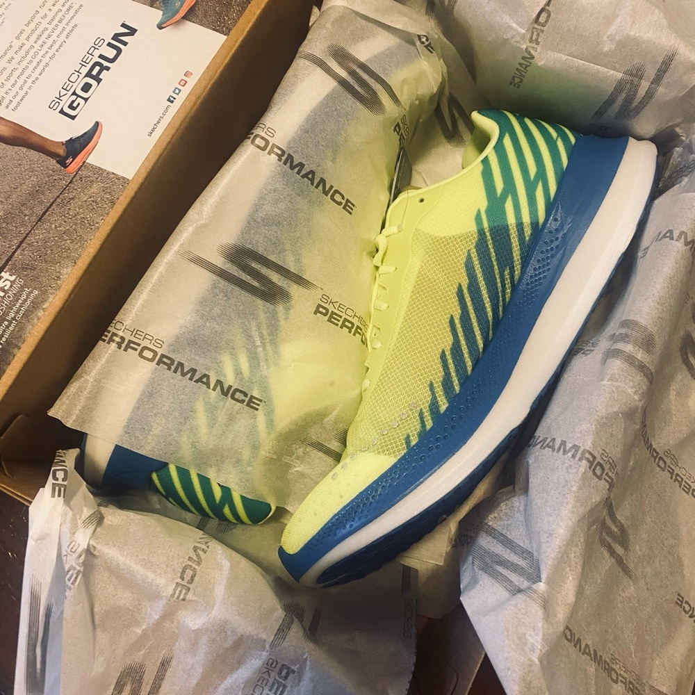 Skechers Performance Go Run Razor - Blue and Green Sneakers